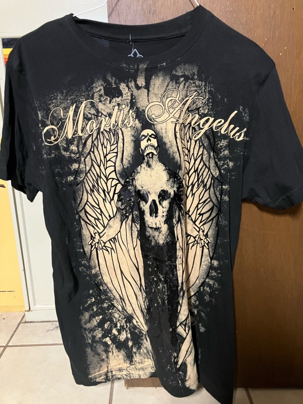 Xzavier AXR Mortis Angelus T Shirt Medium Y2K All Over Print Gothic VTG 2000s
